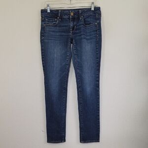 American Eagle Blue Faded Skinny Jeans Womens 4